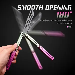 Aluminum Balisong Flipper Tool, Aluminum Alloy Handle, Hand-Crank Skill Toy, Beginner Practice Toy, High-Quality Edc
