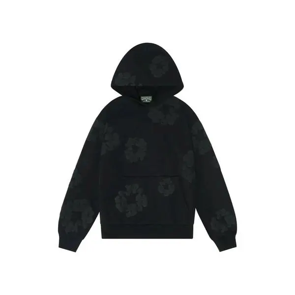 Denim Tears Cotton Wreath Hoodie Black Monochrome