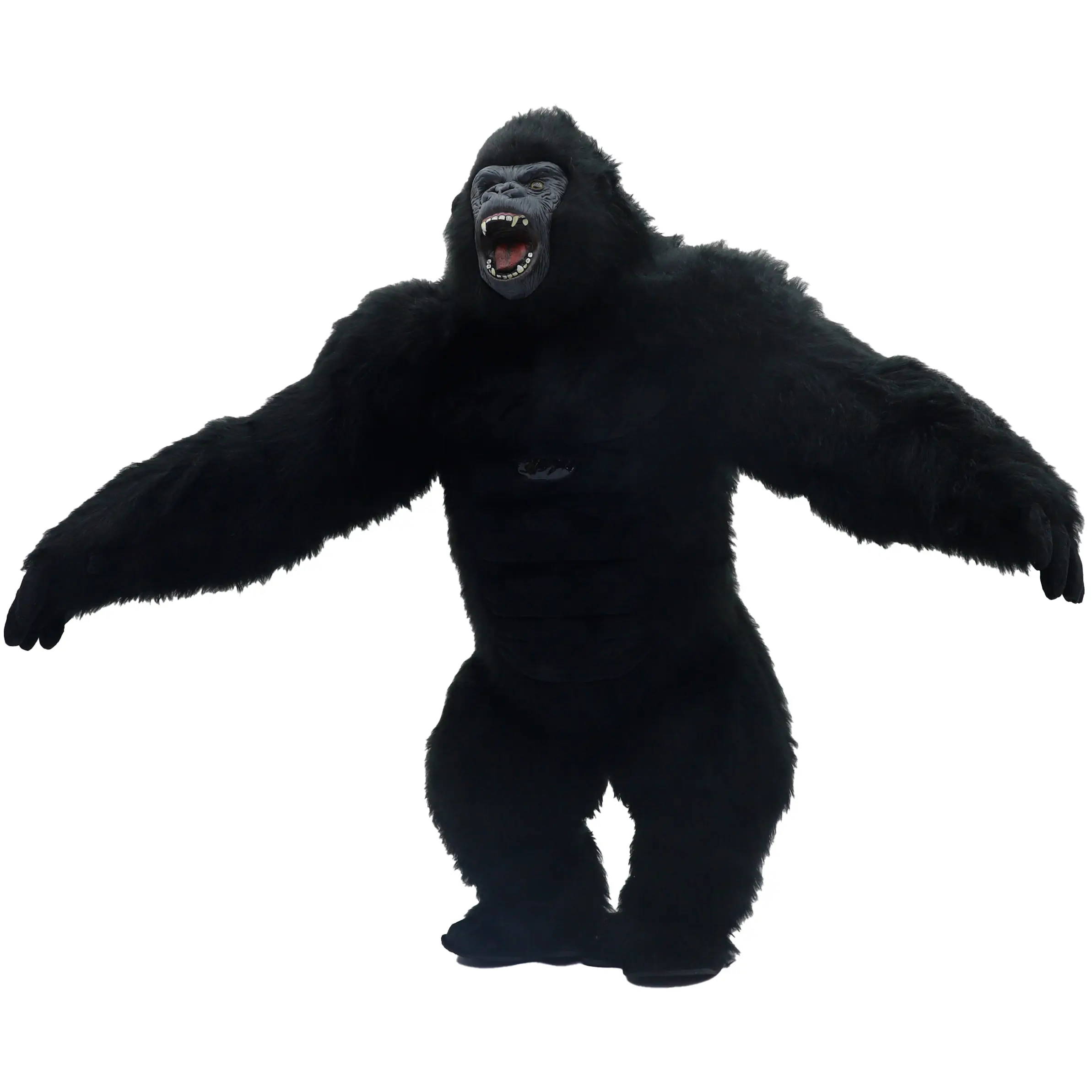 Women's 3m Black Giant Gorilla Inflatable Halloween Costume - Plush Jumpsuit, Battery-Included, Fits 170-195cm Heights, for Role-Playing Parties, Carnivals
