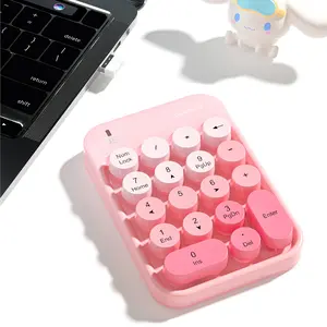 Mofii Wireless Numeric Keypad, Round Keycaps, 18-Key Color Keyboard, Portable Financial Accounting External Keyboard for Laptop/desktop (no Battery Included)