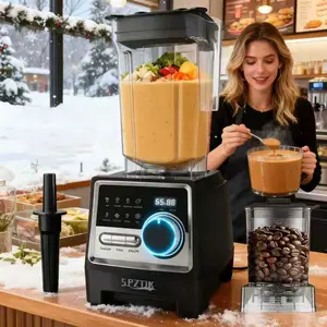 Food Processor Professional Blender, Max.2400W/1000W Blender And Grinder Combo 24000RPM Powerful Blenders Kitchen, 2 Containers Countertop Blenders Ice, Grinding, Milk Shake, Ice Slushie, Juice, Shake