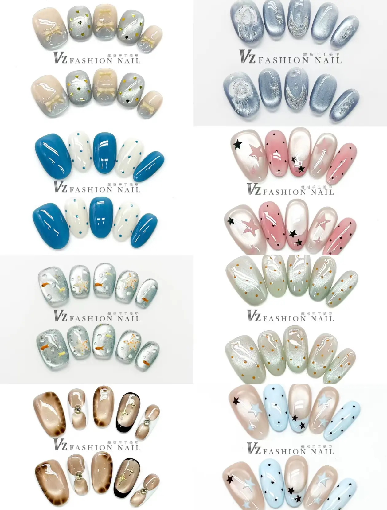 Winnie(14799)gc.Full-size, hand-applied random nail art