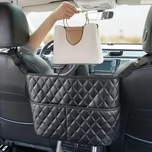 1pc Organize Your Car with This Stylish PU Leather Handbag Holder - Car Storage Organizer - Keep Your Belongings Secure And Within Reach!