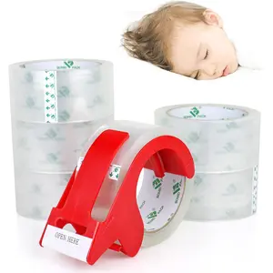 BOMEI PACK No Noise Quiet Clear Packing Tape, Heavy Duty Packaging Tape, Refill Rolls for Sealing Packing and Shipping, 2.4Mil 1.88Inch 55Yards 6Rolls, with Free Dispenser DONGGUAN KAIDI ADHESIVE TECHNOLOGY CO.,LTD