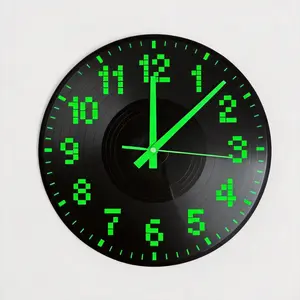 Creative Pixel Digital Clock Face Luminous Vinyl Wall Clock, Modern Minimalist Fluorescent Clock, Ideal for Home Decor, Party Gifts, Graduation Season