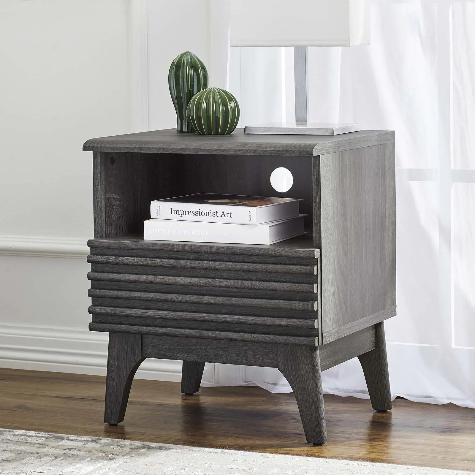 Modway Render Nightstand in Charcoal