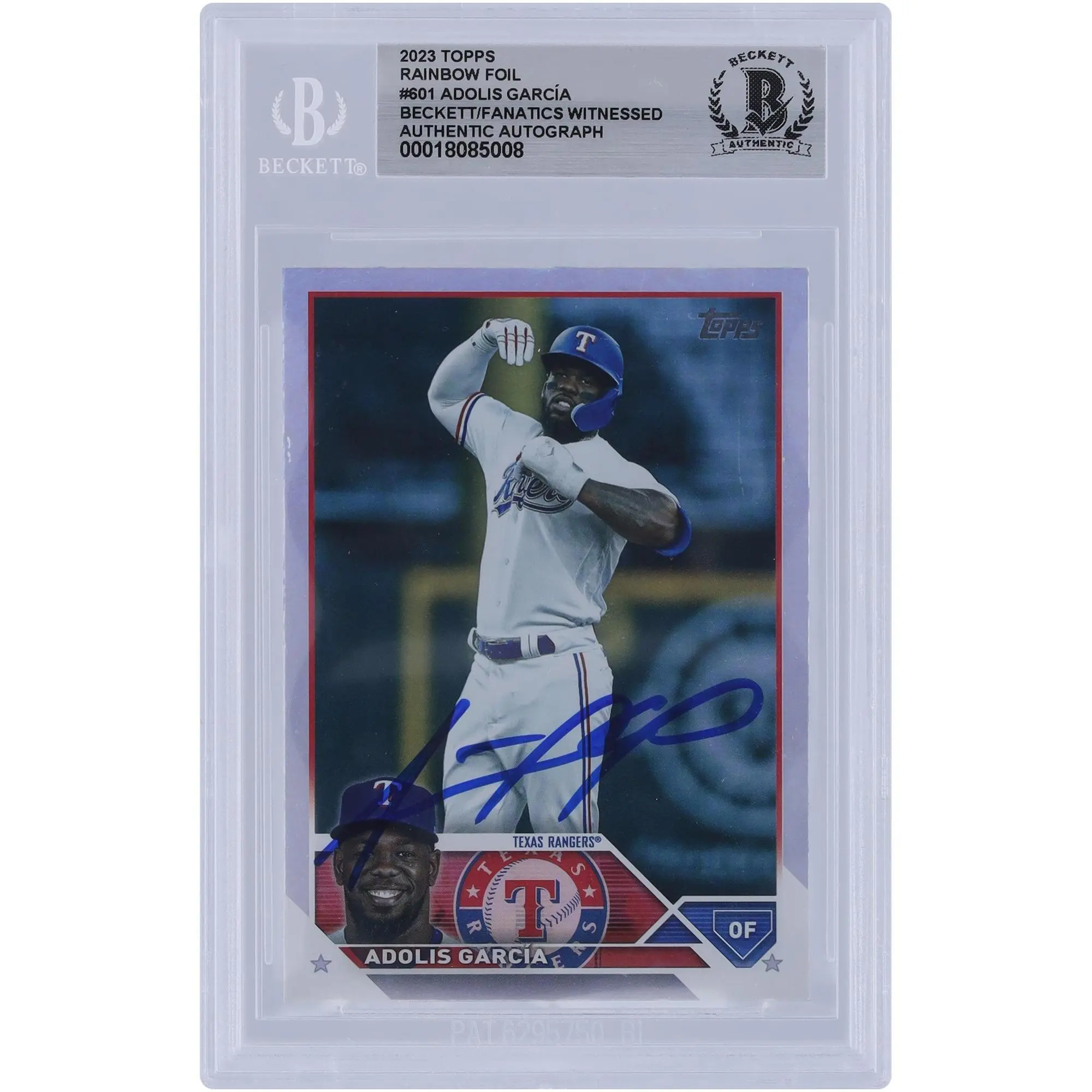 Adolis Garcia Texas Rangers Autographed 2023 Topps Series Two Rainbow Foil #601 Beckett Fanatics Witnessed Authenticated Card - Fanatics Authentic Certified