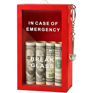 SNZ Funny Desk Decor, Break Glass In Case of Emergency Box for Money, Gift Cards, or Personalized Gifts, Novelty Desk Decor & Gag Gifts for Coworkers, Friends, Family