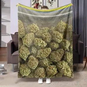 Dank Weed Bud Theme Blanket  Soft Funny Throw Blanket Cozy Lightweight Plush Portable Cover Blanket For Sofa,Warm Gift For Birthday,Christmas,Multiple blankets
