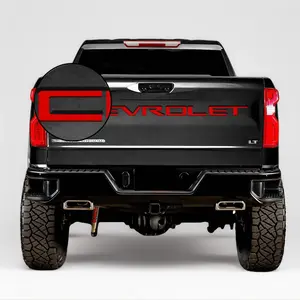 3D tailgate letters decal exterior accessories Compatible with 2019 2020 2021 2022 2023 2024 2025 Chevrolet Silverado Models Accessories ABS Plastic Anti FadeCoating Red