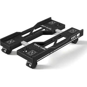 Adjustable Computer Tower Stand, Mobile PC Stand for Floor with 4 Locking Caster Wheels Fits Most PC, Under Desk CPU Holder for Office, Gamers and Students (Black)