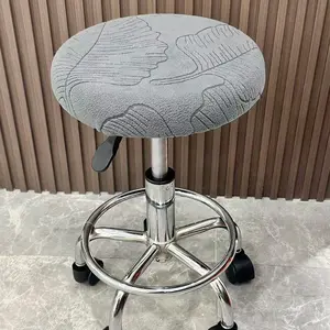 Adjustable Knitted Round Stool Cover, Detachable Chair Protector, Removable Washable Slipcover, Multiple Colors Available, Elastic Fabric for Home Decoration