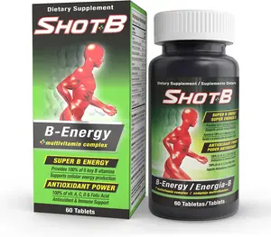 Shot B Energy Multivitamin Supplement, Tablet, 60 Count, B-Energy, Vitamin B Complex with Antioxidant Support, B Complex Vitamins with A, C, D, E & Folic Acid for Cellular Energy & Immune Health, 6 Key B Vitamins, For Men & Women, 1 Pack.