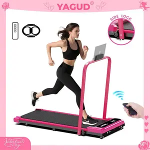 【Adjustable Incline】 YAGUD Foldable Treadmill, Low-Noise Motor Walking Pad, 265lbs Weight Capacity, Remote Control & Wheels for Easy mobility, Comes with Free Resistance Bands, Dual Shock-Absorption System
