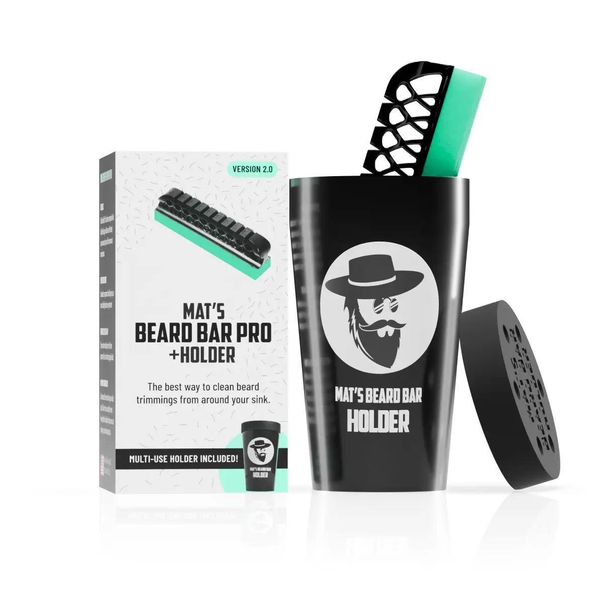 Mat's Beard Bar & Holder Pro v2.0 - The Ultimate Gift for Men with Great Beards! Hair Care Foam