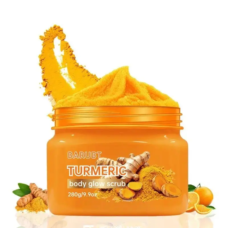 Turmeric Nourishing Scrub 280g - Body Care Products Infused with natural turmeric extract and moisturizing ingredients. Gently exfoliates while deeply hydrating the skin, leaving it smooth, supple, and radiant. Skin Exfoliator