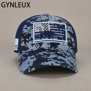 GYNLEUX American Flag Patch Camo Mesh Trucker Cap - Adjustable, Breathable Baseball Pattern Cap for Men/Women, All Weather Active Hiking Patriotic Fashion Accessory, Hiking Hats, Baseball Pattern Hats