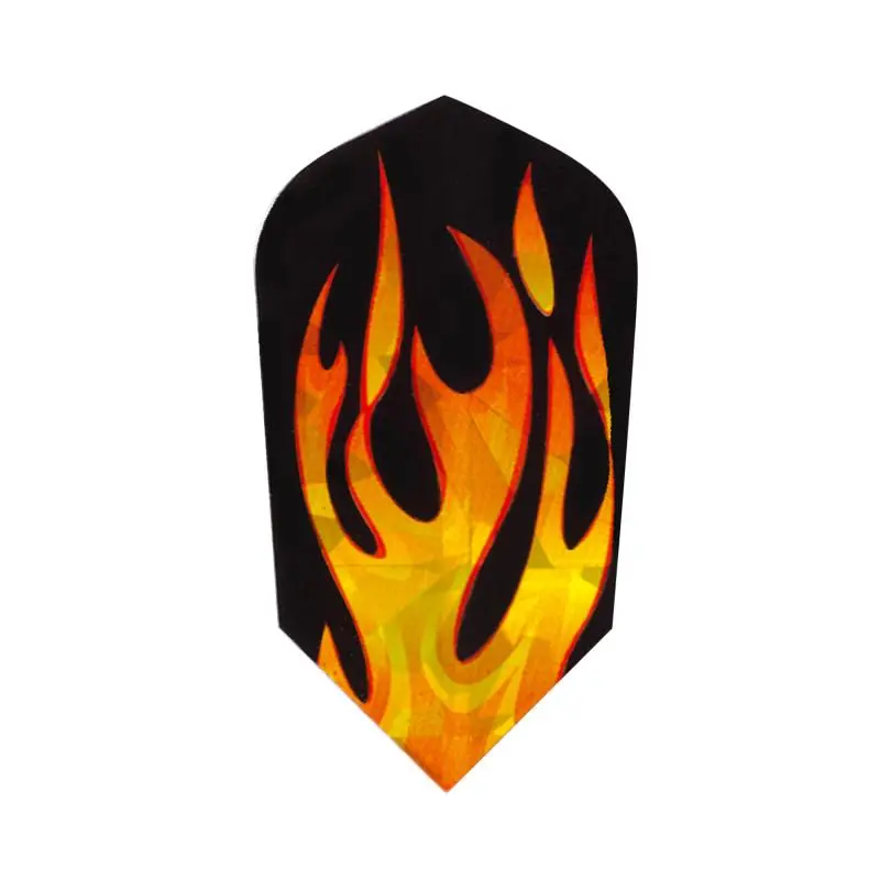 V-Lux 2D Glitter Darts Flights, Slim Design, Orange Flame Pattern, 100 Micron Durable Material, Stands Out for Adults, All Night