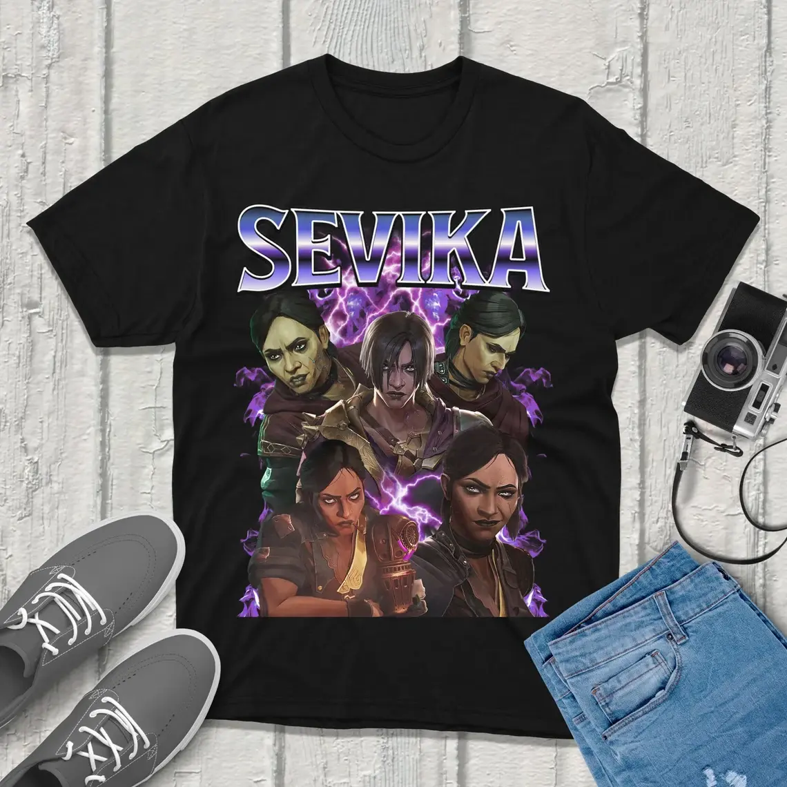 Sevika Arcane T-Shirt, Unisex Vintage Streetwear League of Legends Shirt, Fashion Cotton, Full Colors, Full Sizes, For Men, For Women Casual Menswear