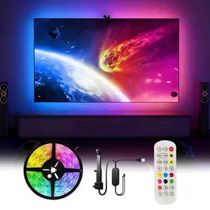 Infrared Remote Control TV Backlight Strip, USB Powered, Equipped with a color sensor, Dimmable, 5v Low Voltage, Wall Mount, Living Room Bedroom Game Room, Led Ambient Lighting