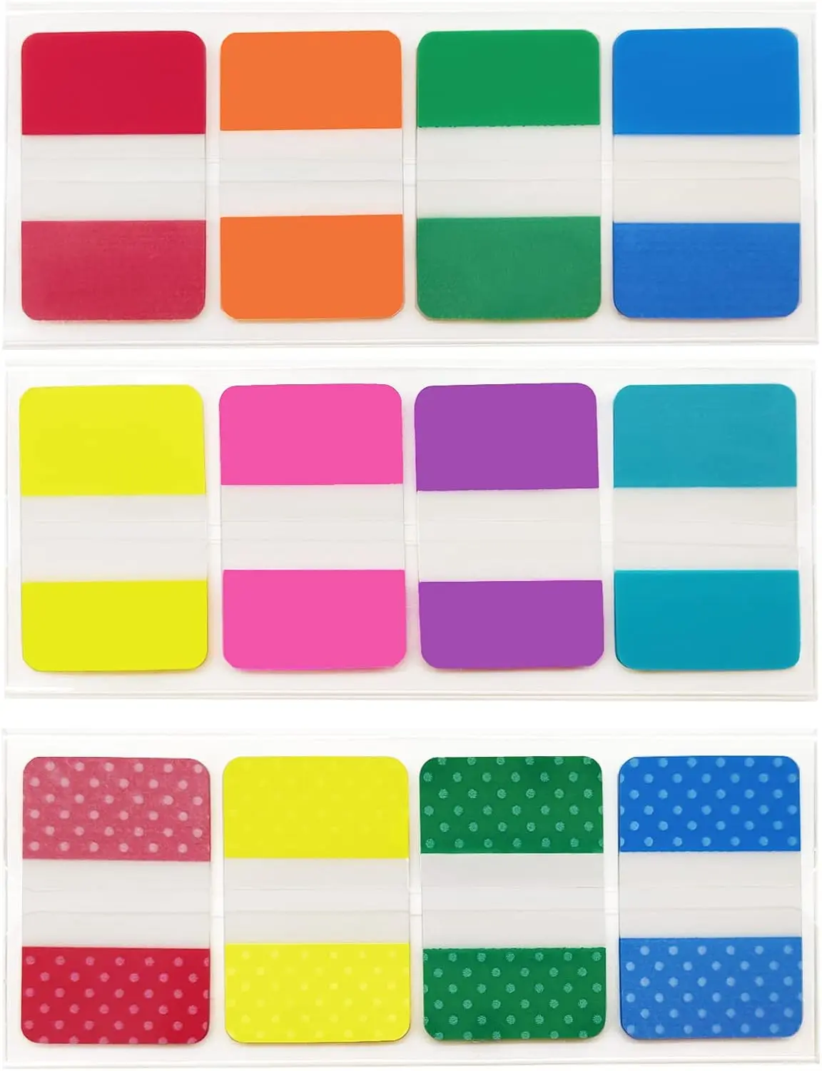 Sticky Index Tabs 240 count, 1 inch Divider Tabs Stick On, Page Marker Bookmark, Write Tab Flags Self Adhesive, 3 Dispensers, 20 count/Color