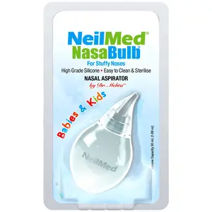 NeilMed NasaBulb for Babies Nasal Aspirator - Soft Silicone Tip, Sterilizable, BPA & Latex Free, 50 mL Capacity, America Made