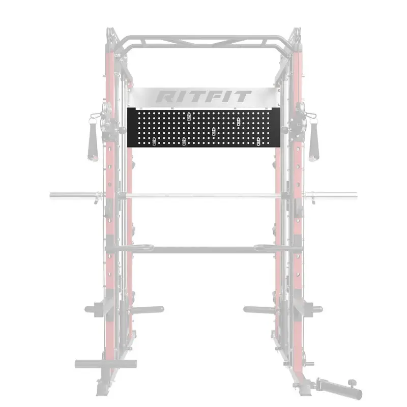 RITFIT PBM1 Heavy-Duty Carbon Steel Pegboard Attachment for M1 Pro Gym Racks, 100lb Capacity Gear Storage Organizer with 6 Hooks, Home Workout Equipment, Indoor Fitness Gear, Training Fitness Equipment, Workout Accessory, Functional Fitness Equipment