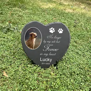 Personalized Pet Memorial Stone | Custom Dog & Cat Grave Marker Headstone | Heart-Shaped Pet Remembrance Gift | Sympathy Gift for Pet Loss