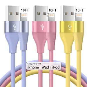 10ft Fast Charging Data Cable, [Apple MFi Certified] USB-A for Lightning Connector Fast Charging Data Cable, Phone Accessories Compatible with iPhone 14 13 12 11 Pro Max XR XS X 8 7 6 Plus SE iPad mini
