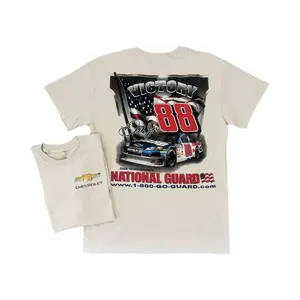 Vintage Racing T Shirt, Victory Car Graphic with American Flag and National Guard Logo, Racing 2 Sides Graphic Tee, Soft Cotton Blend Shirt, Gift for Race Fans and Patriots