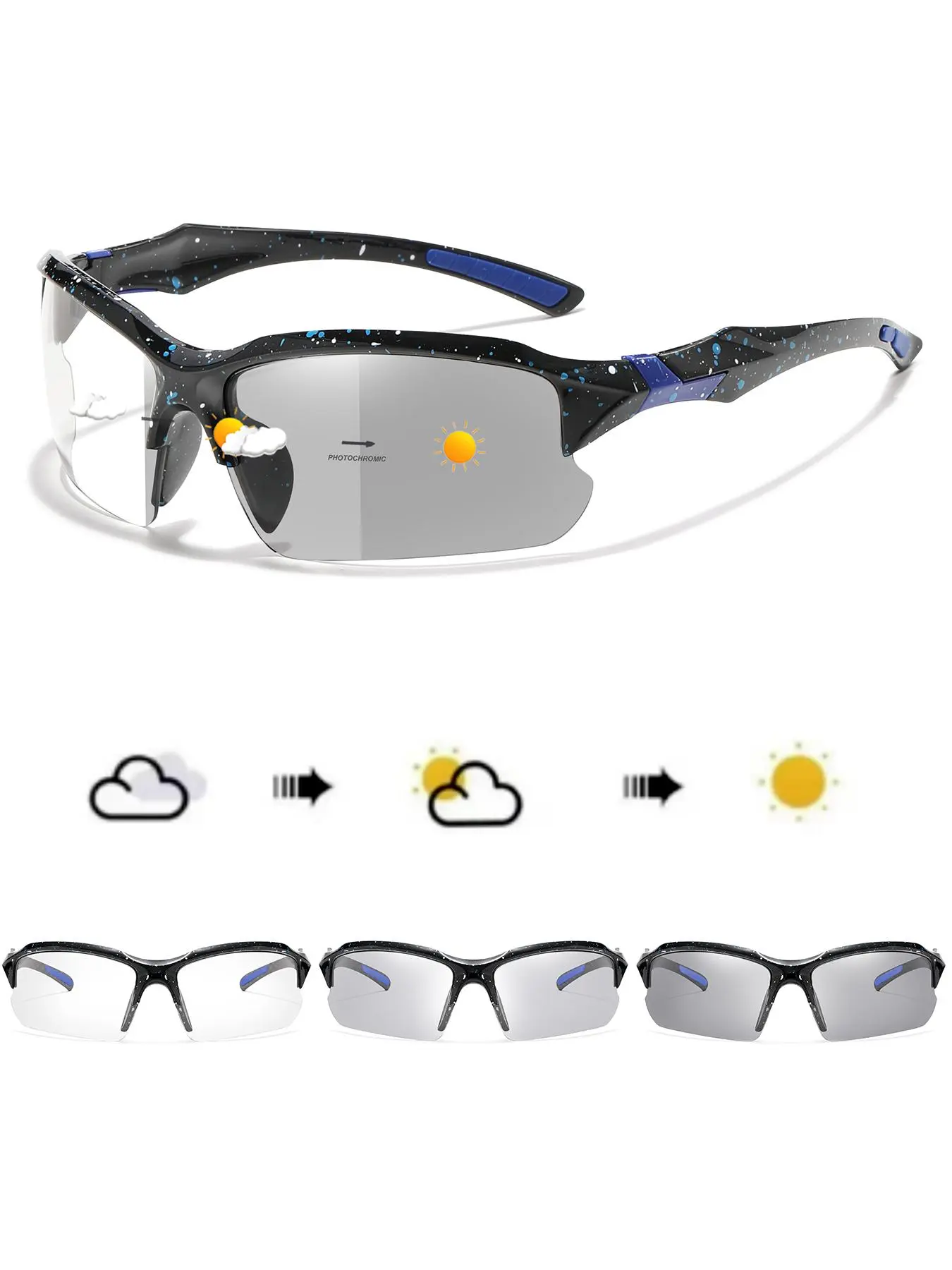 Fashionable Color-Changing Outdoor Sunglasses, Ideal for Driving, Fishing, Cycling, Running, and More