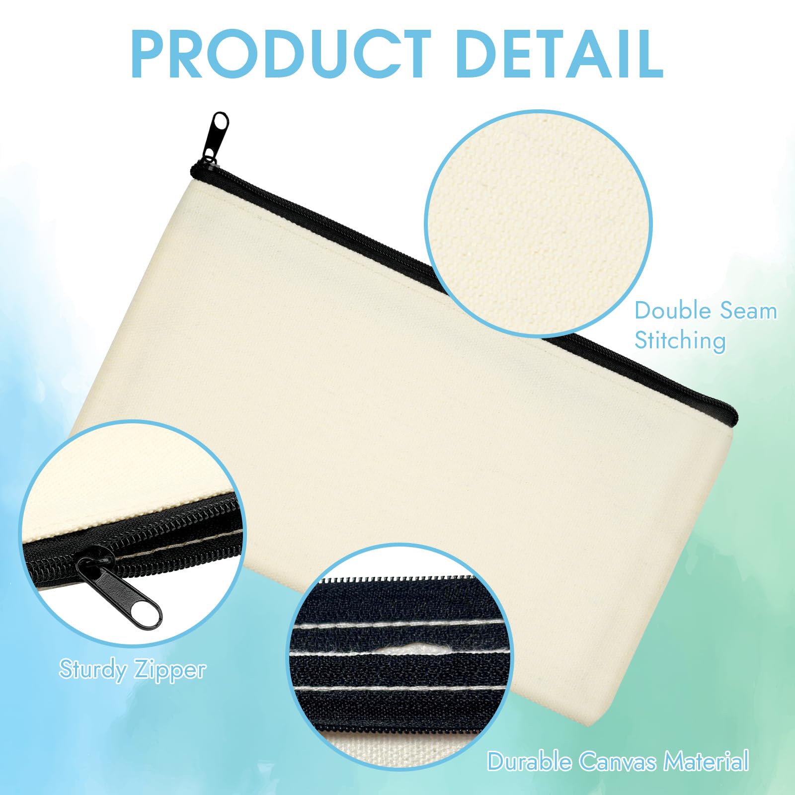 Canvas Pencil Pouch, 12 Pack Blank Canvas Zipper Pouch Makeup Bag Bulk, Canva Pouch Cosmetic Bags with Zipper Sublimation Pencil Case Blanks for DIY Craft, Travel, Organized Canvas Pencil Pouch, 12 Pack Blank Canvas Zipper Pouch Makeup Bag Bulk, Canva Pouch Cosmetic Bags with Zipper Sublimation Pencil Case Blanks for DIY Craft, Travel, Organized