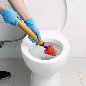 Premium 2025 Upgrade Air Plunger Drain Clog Remover: Fast Removes Clogs for Homeowners in Toilet Bathroom Floor Drain Sink Kitchen - High Pressure Stainless Steel Rubber Lightweight Manual Inflation Universal Plumbing Tool