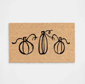 Pumpkin Fall Doormat Thanksgiving Decoration Handcrafted Flocking Process Resistant to Rain and Dirt Ideal for Front Porch Decoration