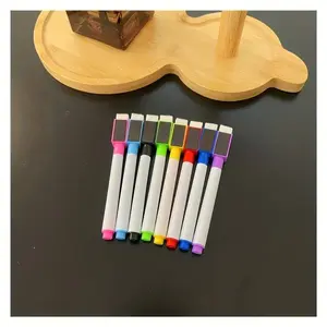 8 Pcs Colored Magnetic Dry Wipe Pen Set, Dry Erase Pen, Washable Low Odor Ink, Ideal for Office & Classroom Use, Durable Design