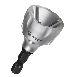 Deburring External Chamfer Tool for Metal, Countersink Chamfering Drill Bit with Carbide Blades, Bolt Thread Repair Tool Quick Release Hex Shank Fits 1/8" to 3/4"