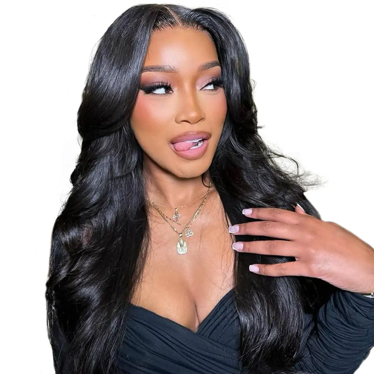 Jessie's Wig [Gola] Curtain Bangs Wavy Layer Cut 7x5 Pre Cut Lace Wig Glueless Human Hair Wig - Medium Cap Size  #SummerWins #DealsForYouDays