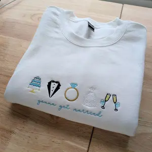 Gonna Get Married Wedding Celebration Embroidered Crewneck Sweatshirt, Bride Sweatshirt,Future Mrs Engagement Gift for Her, Bachelorette Party Apparel, Minimalist Bridal Shower Pullover, Soft Cotton Top