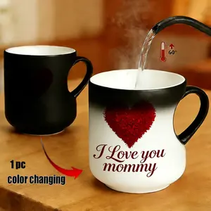 Magic Color-Changing Heart-Shaped Floral Mug, Thermosensitive Ceramic Cup, 330ML Mother's Day & Birthday Gift for Moms, Ceramic Mugs, Novelty Coffee Mugs, Drinkware Aesthetic