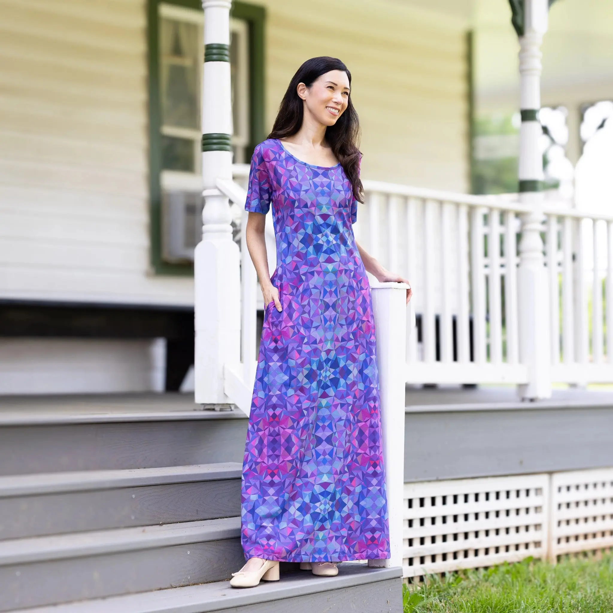 Kaleidoscope Maxi Dress with Pockets