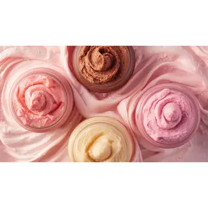 Wholesale Foaming Sugar Body Scrubs, 5 4oz jars, Custom Scent, No Label.