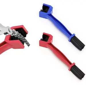 2 PCS Bike or Motorcycle Chain Washer, Motorcycle Chain Gear Dirt Clean Brushes, Universal Bicycle Chain Cleaning Brush Tool for Mountain Bike Heavy Duty Motorcycle (1 Red+ 1 Blue)