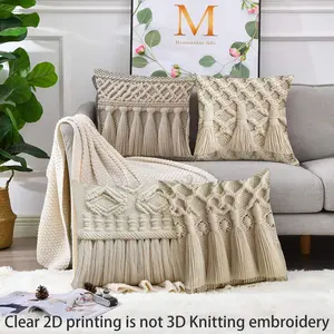 Bohemian Style Pillow Covers Set of 4, Single-Sided Print Decorative Pillows, 45x45cm, Hidden Zipper, Indoor Outdoor Use