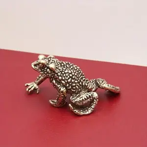 Vintage Style Solid Brass Frog Statue, Cute Collectible Figurines, Perfect for Desktop Decor, Holiday Decoration, Animal Lovers, Desk Ornament