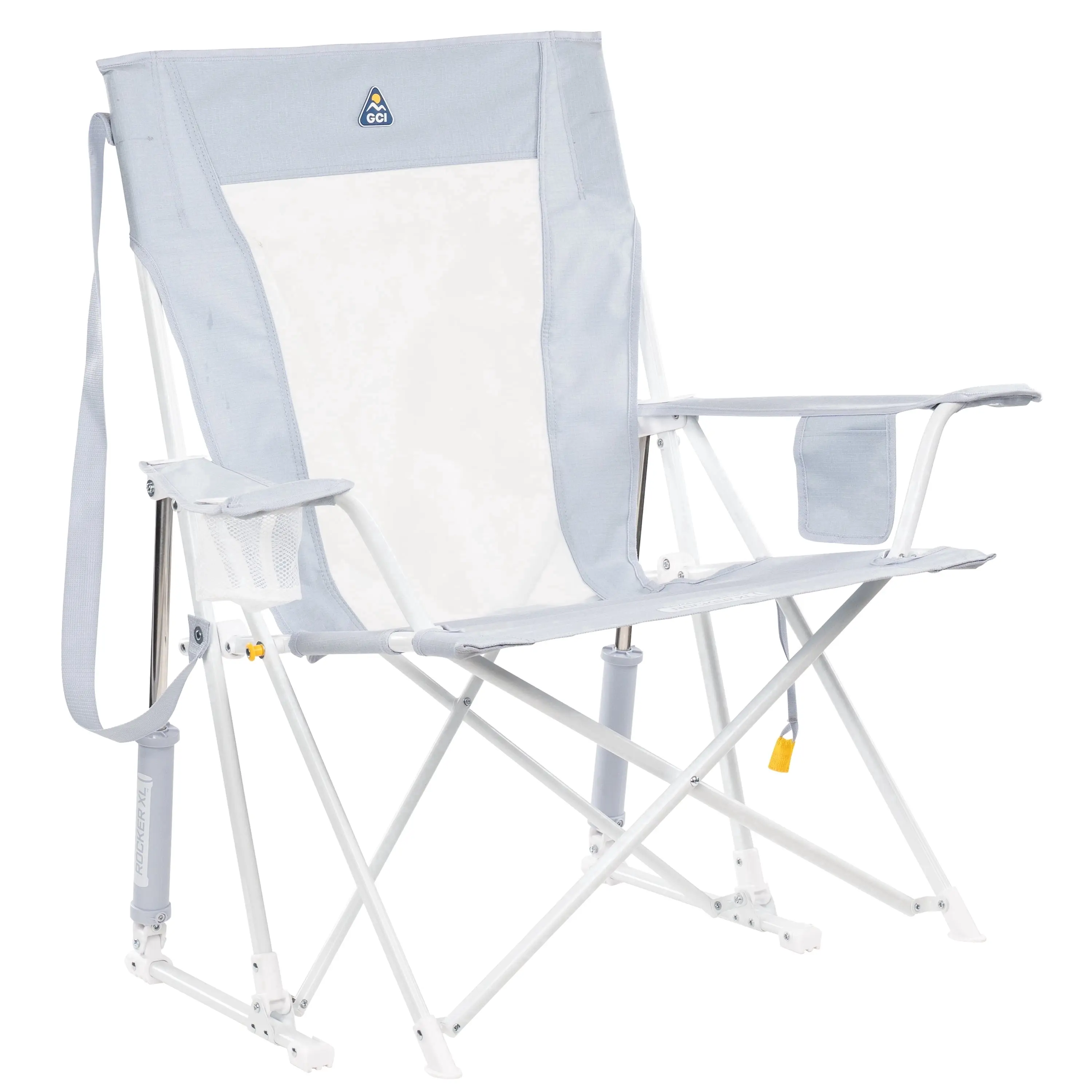 GCI Outdoor Comfort Pro Rocker XL Oversized Rocking Camping Chair, Heathered Light Blue GCI Outdoor Comfort Pro Rocker XL Oversized Rocking Camping Chair, Heathered Light Blue