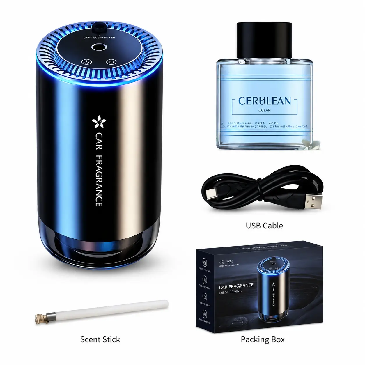 Car interior aromatherapy machine - Home Aromatherapy Oil Diffuser-fragrance aroma diffuser - air freshening and purification - breathing atmosphere light effect - starry sky light effect - with multiple modes to switch Adjustable Car fathersdaygift