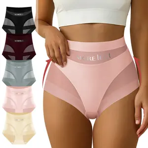 Morelect Logo High Waist Panties for Women，3/4/5/6/8 Pcs Lightweight Mesh Cheeky Briefs, Breathable No Show Underwear, Comfy Everyday Logo Undies,mothersdaygift.