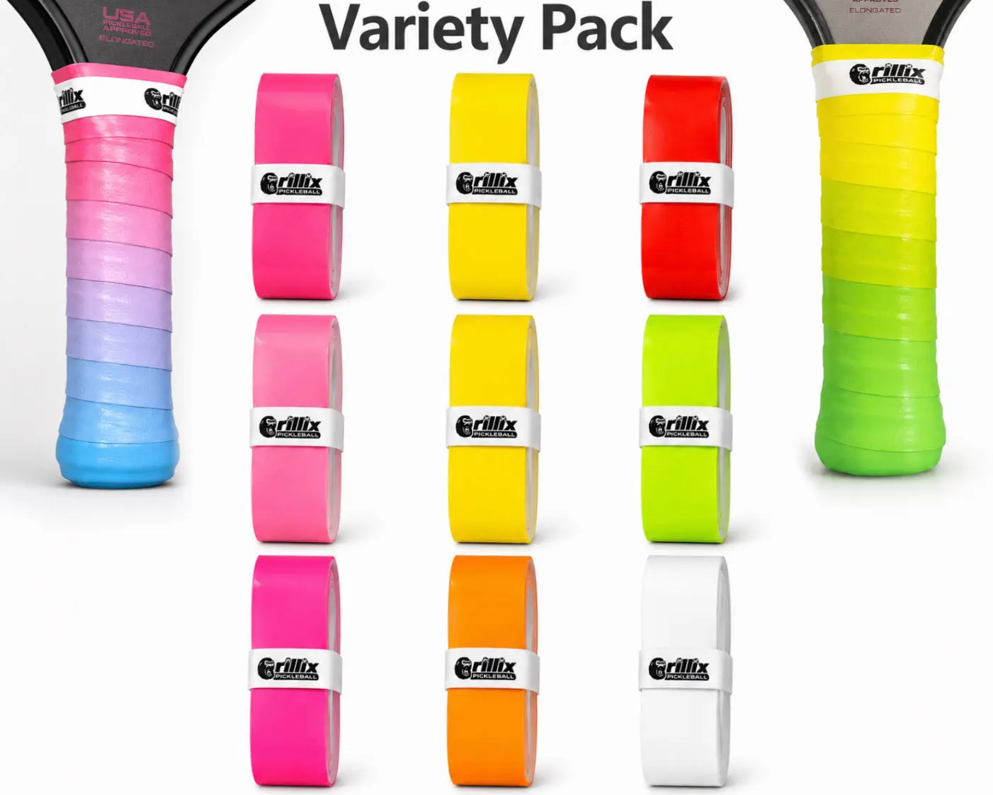 Grillix Pickleball Ultimate Variety Pack –SHIFT + SUPER STICK Premium Pickleball Overgrips