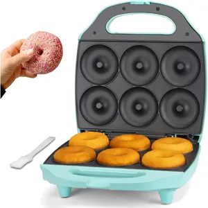 Mini Donut Maker Machine for Home, 6 x 3'' Mini Doughnut Maker Machine, Donut Maker for Kids, Maquina Para Hacer Donas, Donut Baking Pan, Donut Party, Aqua