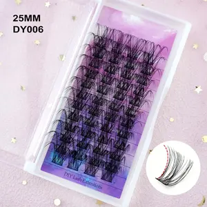 25mm Super Long DIY Fluffy Eyelash Clusters, 1 Box Exaggerated and Thick, Long and Soft Individual False Eyelashes, Eye Makeup Accessories for Women